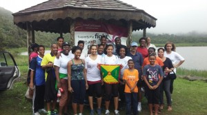 Selection of CIBC FirstCaribbean team and family members after completing the walk